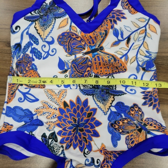 FRCHAL Women's V Neck One Piece Swimsuit Floral Bathing Suit Size S - Picture 6 of 11